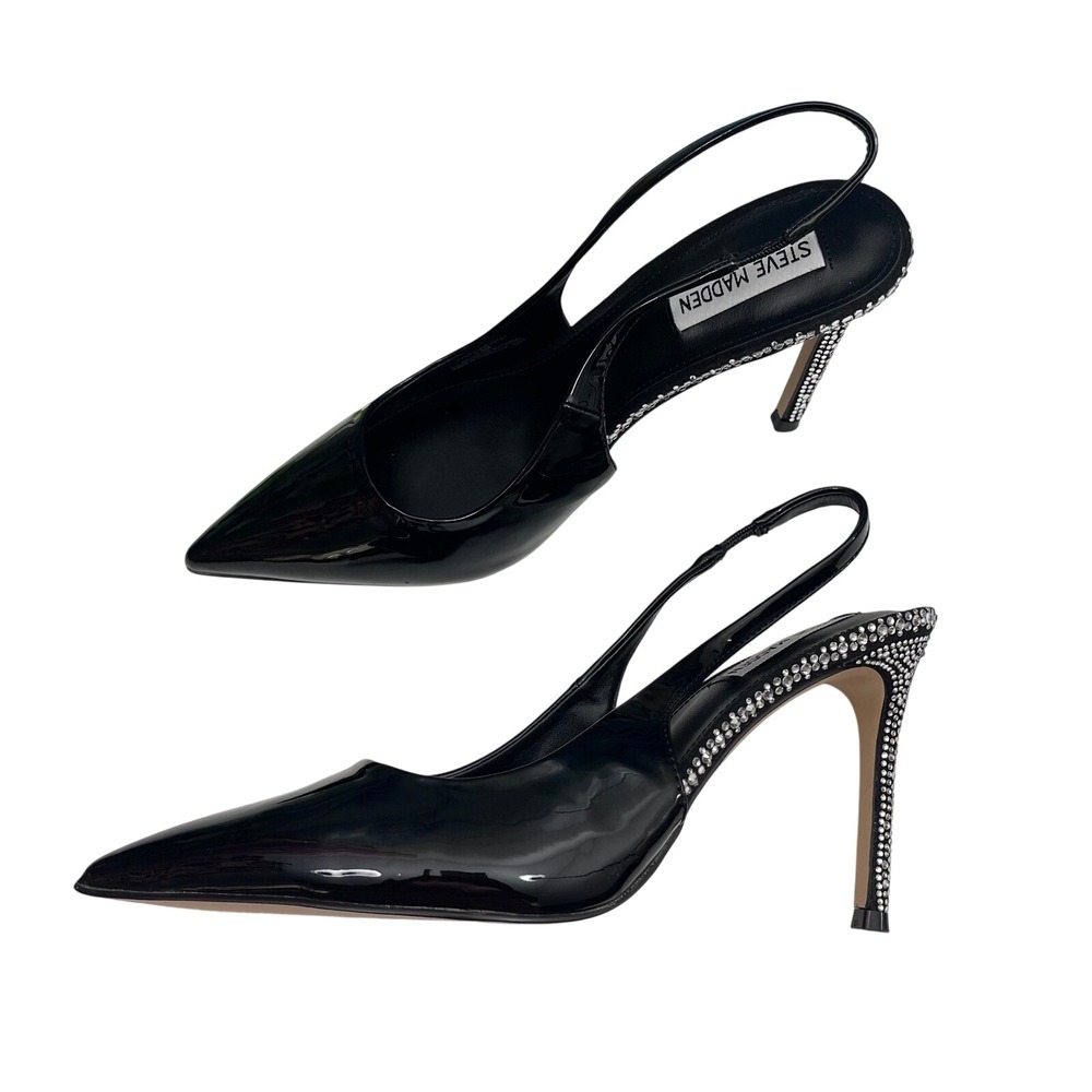 Steve Madden Jayney Slingback Pump in Black Patent Size 8.5